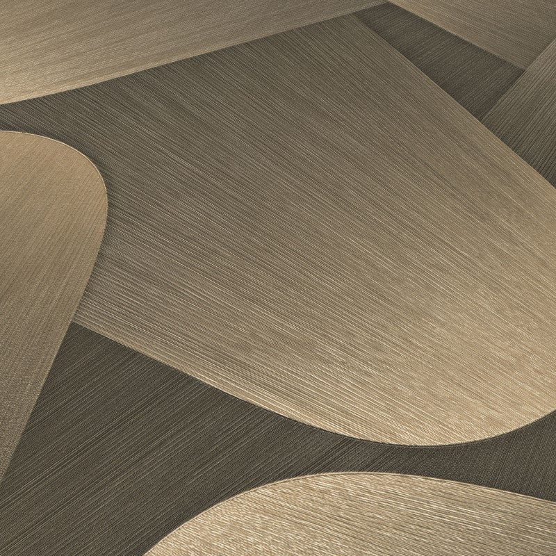 Allure Vinyl Geometric Wallpaper Dark Gold Sample