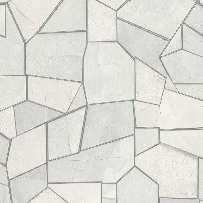 Mosaique 3D Effect Tile Wallpaper Silver Sample