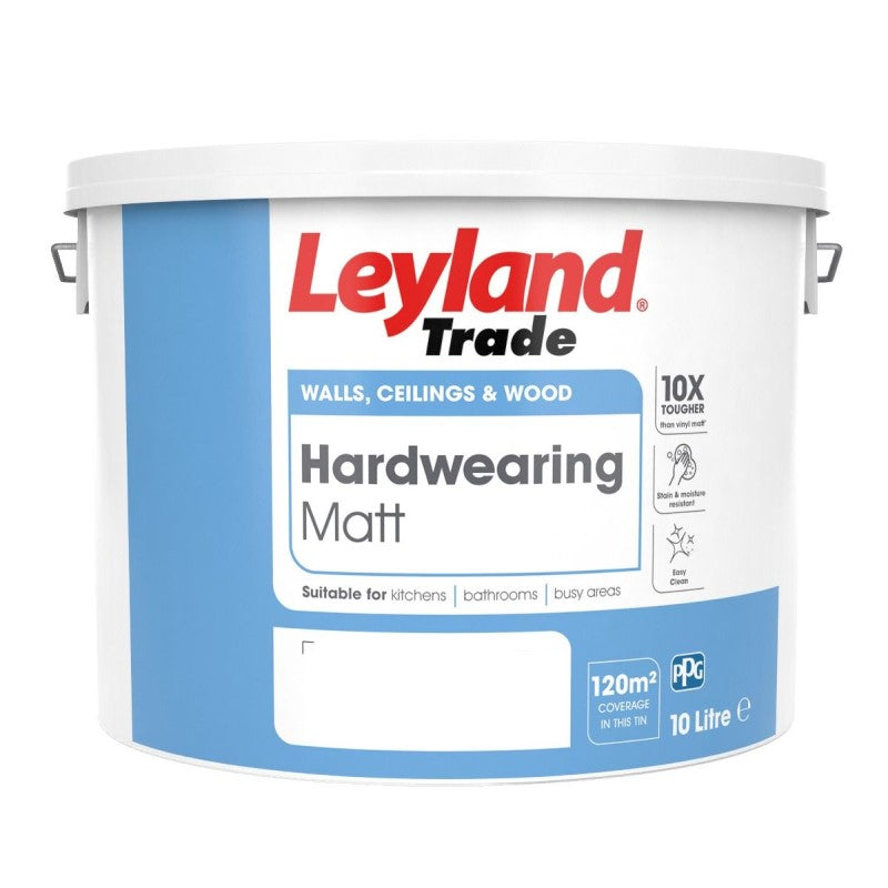Leyland Trade Hardwearing Matt Paint - Brilliant White