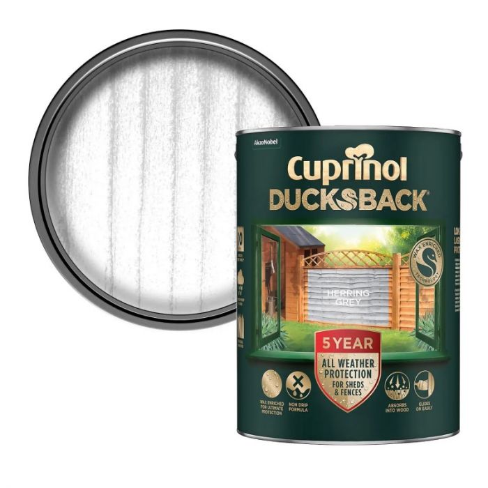 Cuprinol 5 Year Ducksback Fence & Shed Treatment - Herring Grey