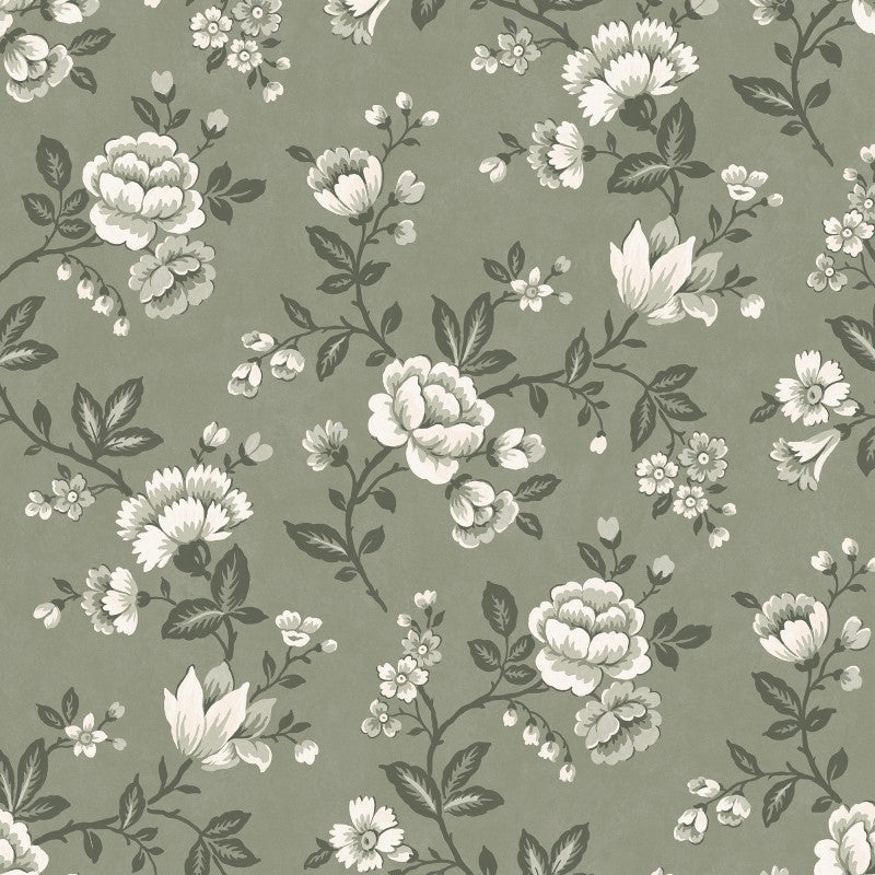 Laura Ashley Bradenbury Trail Wallpaper Sample - Antique Green