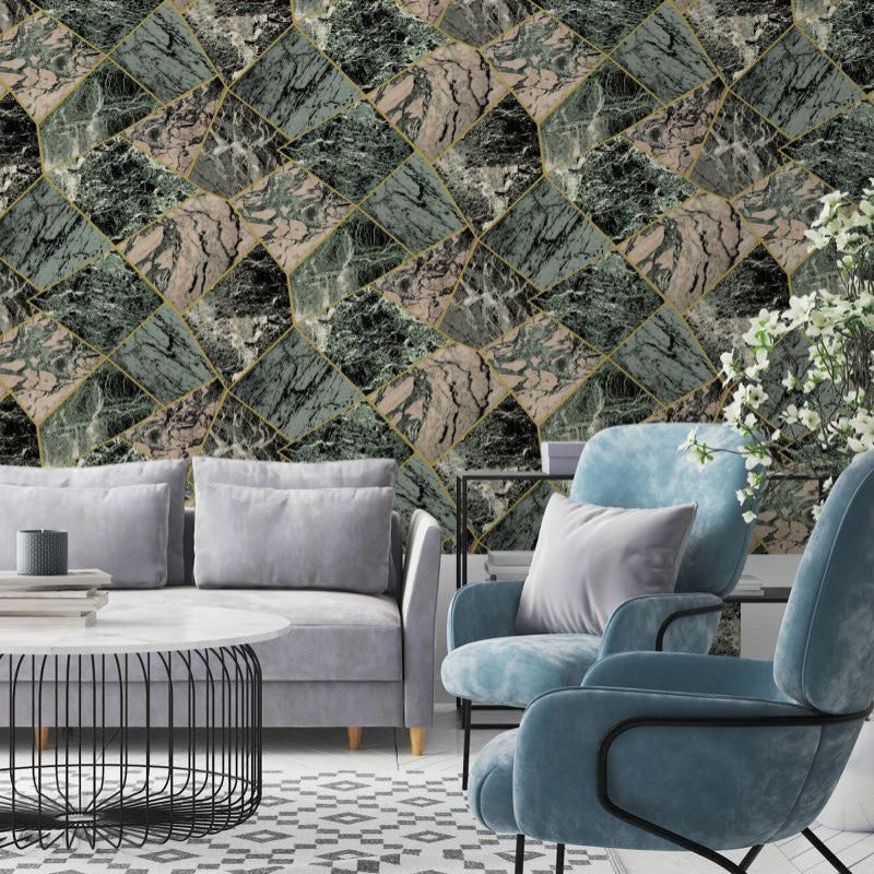 Life Agate Marble Tile Effect Wallpaper