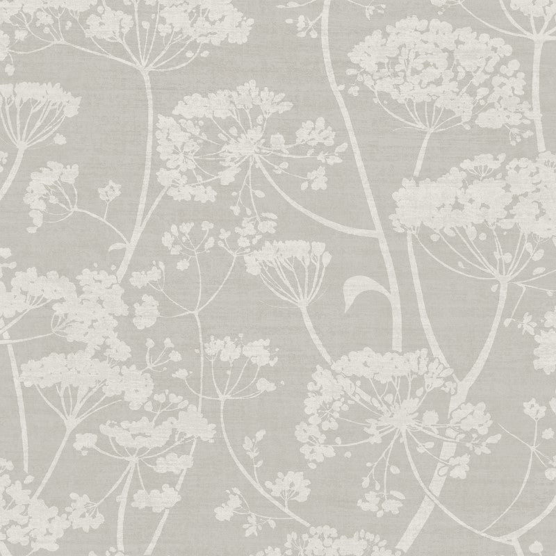 Cow Parsley Floral Trail Wallpaper Grey Sample