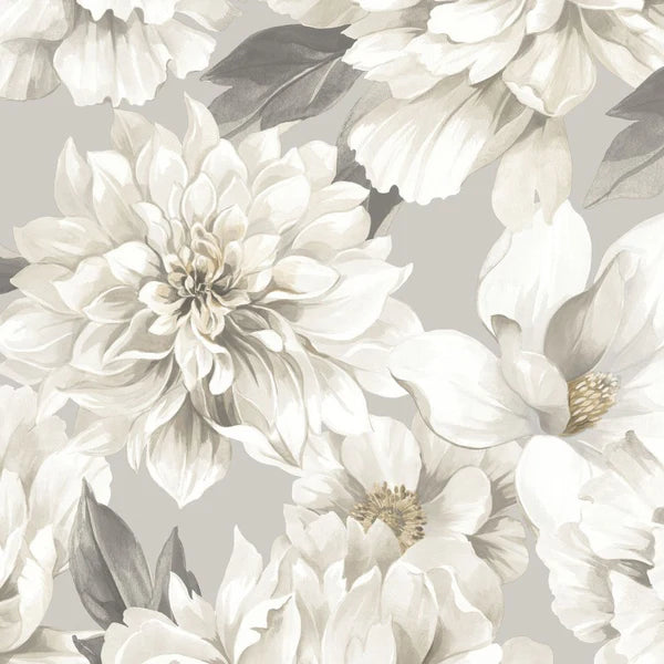 Celadon Boutique Floral Taupe Wallpaper Sample