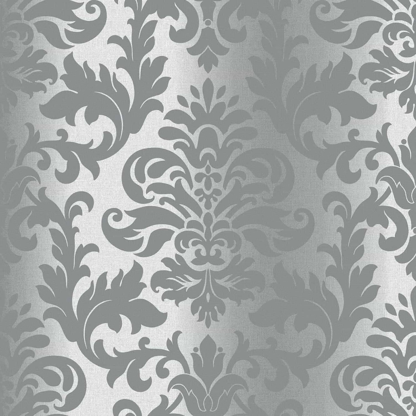 Platina Damask Metallic Wallpaper Charcoal/Silver Sample