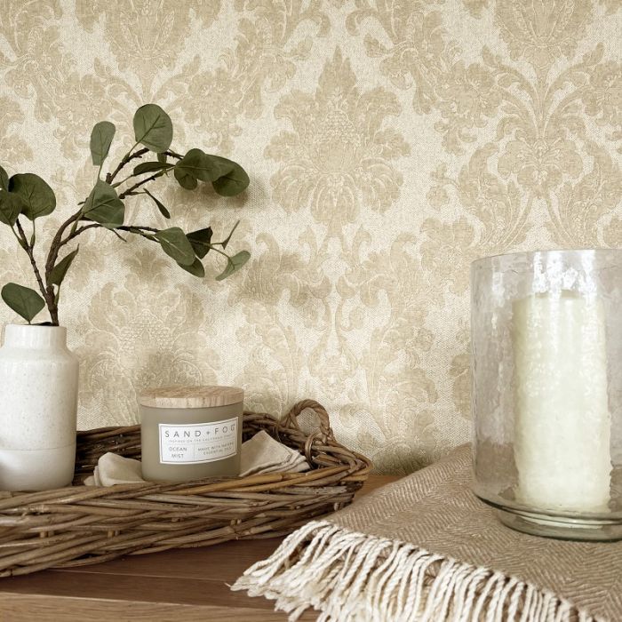Ciara Glitter Damask Wallpaper
