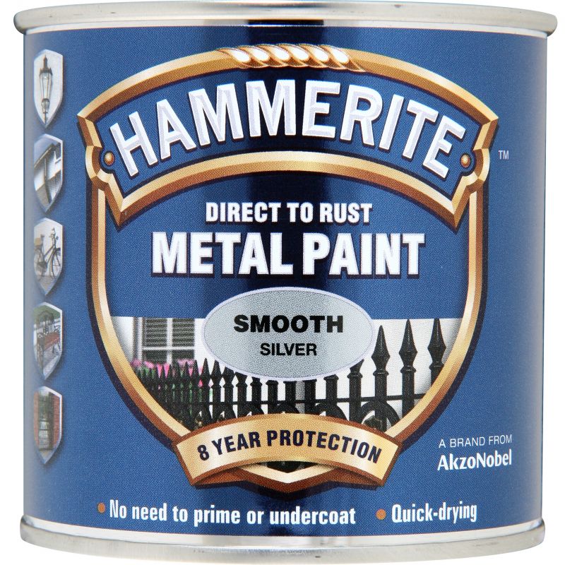 Hammerite Metal Paint Smooth - Silver