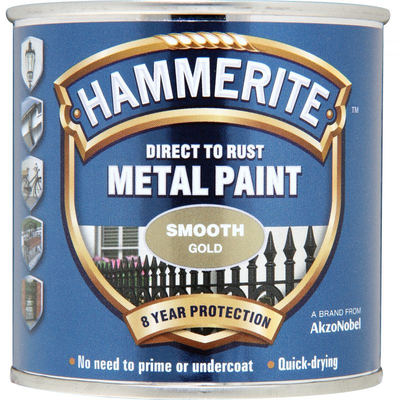 Hammerite Metal Paint Smooth - Gold
