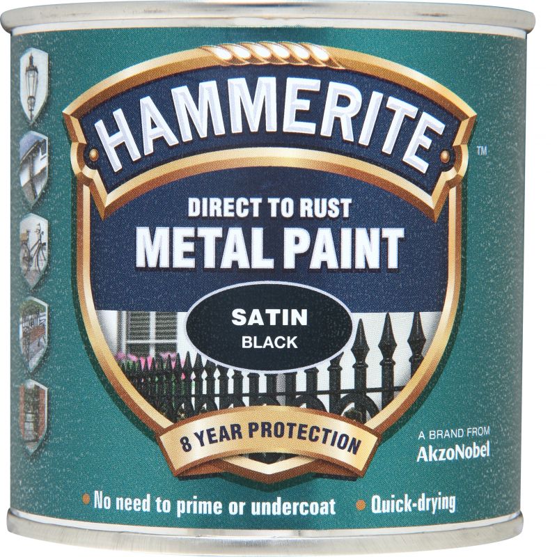 Hammerite Metal Paint - Satin Black