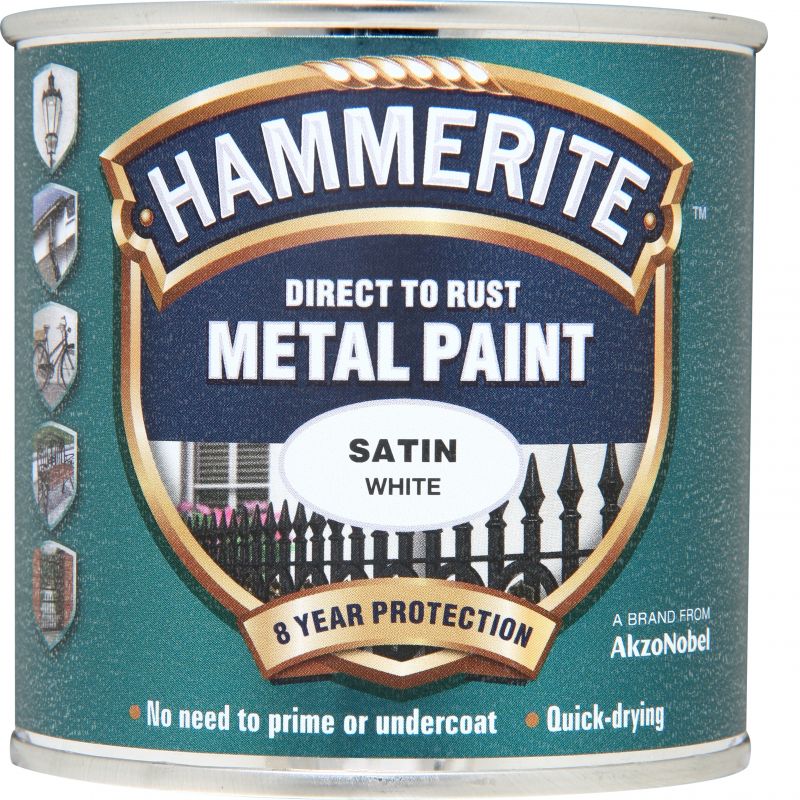 Hammerite Metal Paint - Satin White