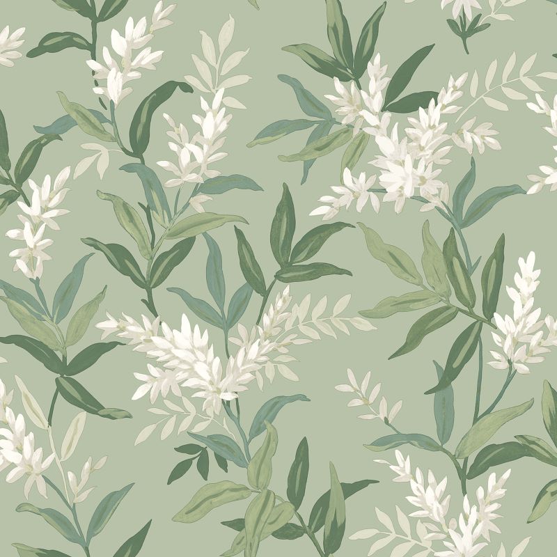 Olivia Floral Wallpaper Sage Sample