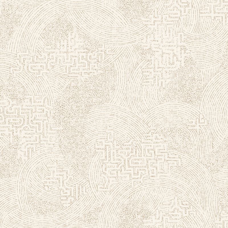 Richat Geometric Wallpaper Ivory Sample