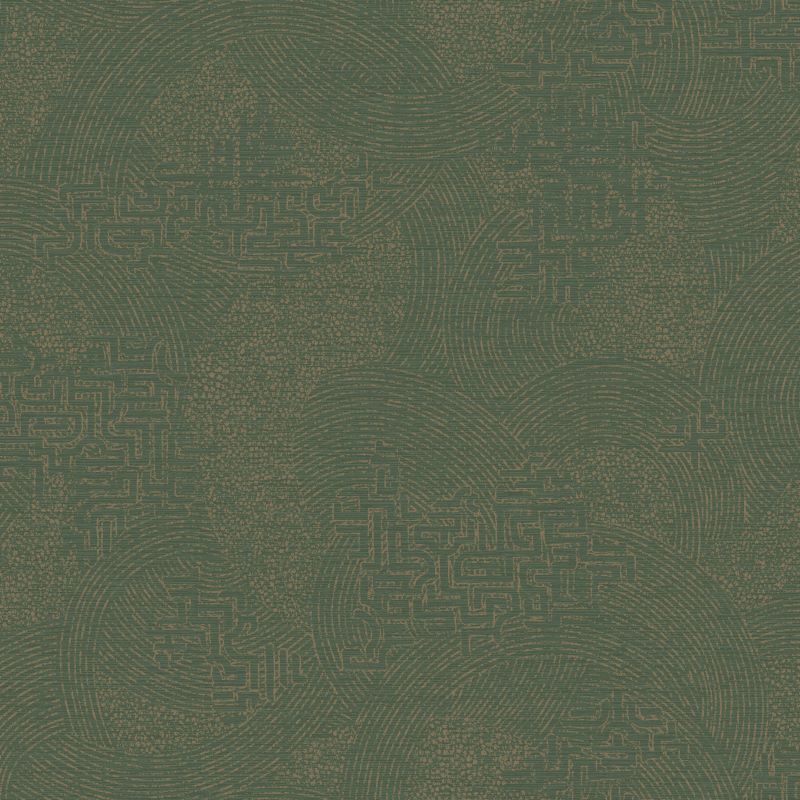 Richat Geometric Wallpaper Emerald Green Sample