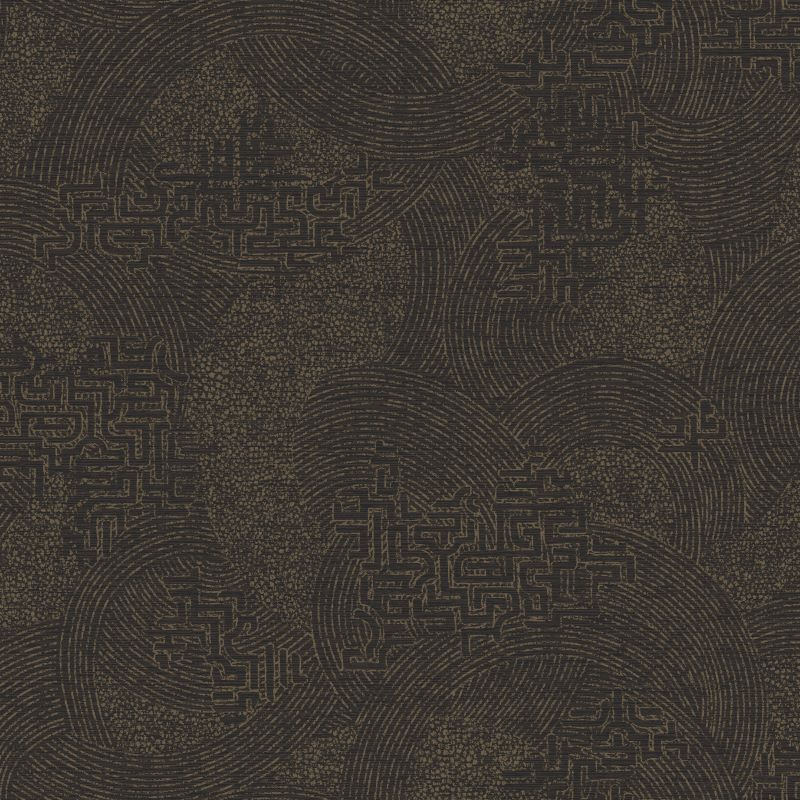 Richat Geometric Wallpaper Noir Sample