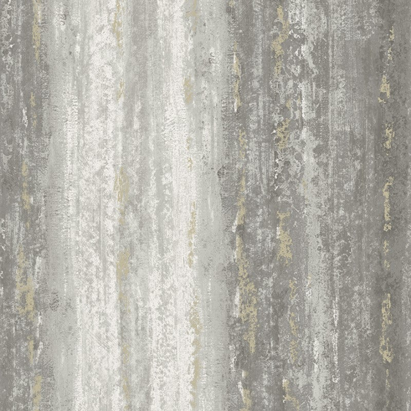 Distressed Stripe Metallic Wallpaper Charcoal Sample