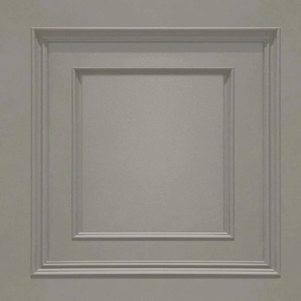Amara Wood Panel Effect Wallpaper Silver Grey Sample