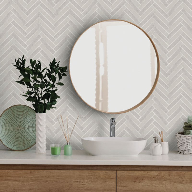 Cerros Chevron Tile Stone Wallpaper