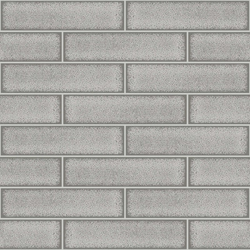 Caledon Gloss Tile Wallpaper - Grey Sample