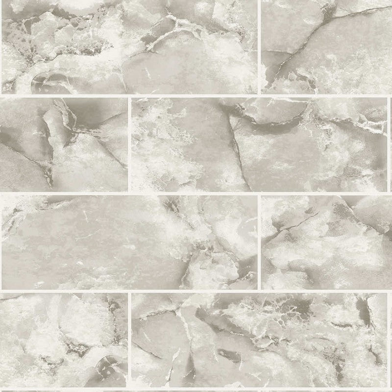 Odeon Marble Tile Wallpaper - Neutral Sample