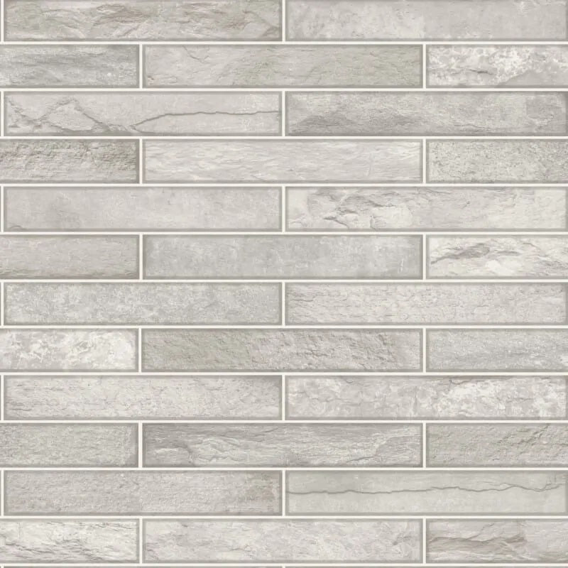 Talara Stone Tile Wallpaper - Dove Sample