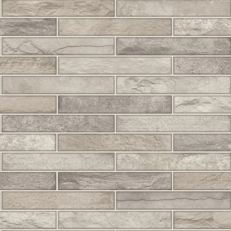 Talara Stone Tile Wallpaper - Beige Sample
