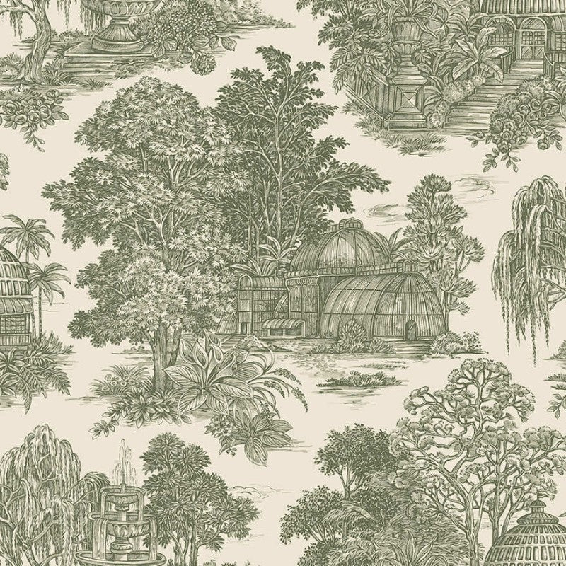 Blenheim Garden Vintage Wallpaper Sample - Green
