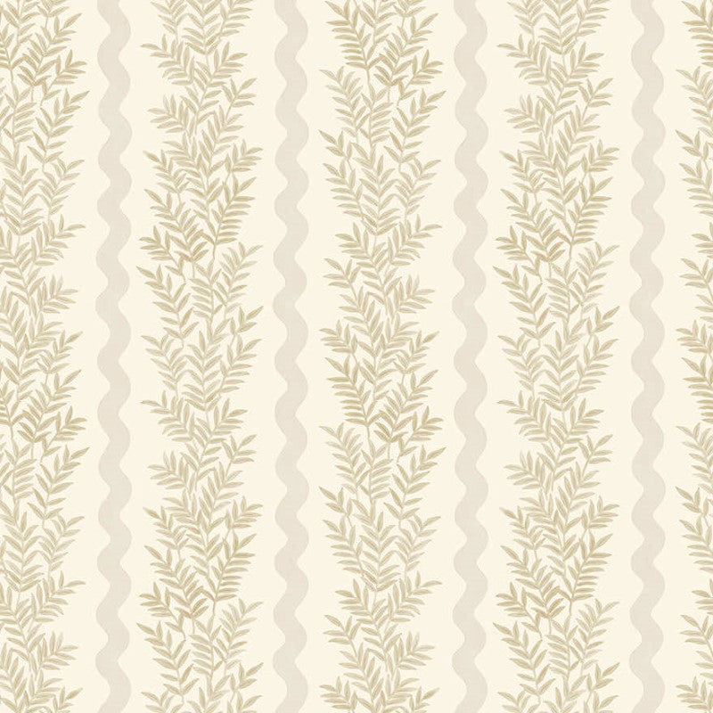 Pipkin Stripe Leaf Wallpaper Sample - Natural