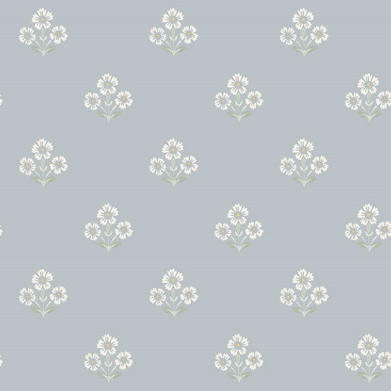 Isadora Floral Motif Wallpaper Sample - Blue