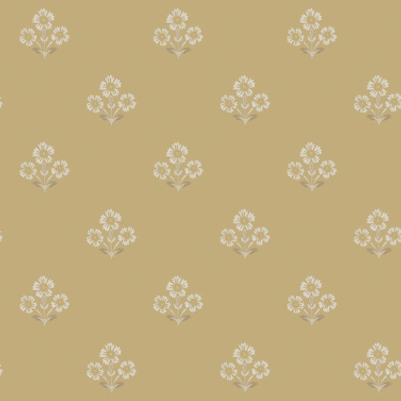 Isadora Floral Motif Wallpaper Sample - Ochre