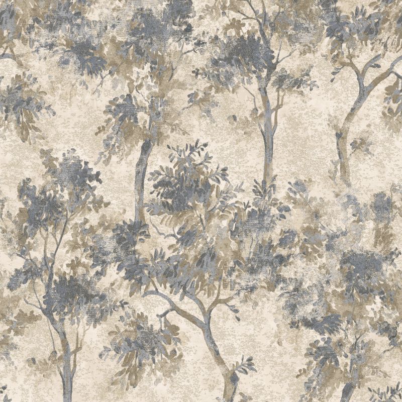 Tipu Tree Wallpaper Indigo Blue Sample