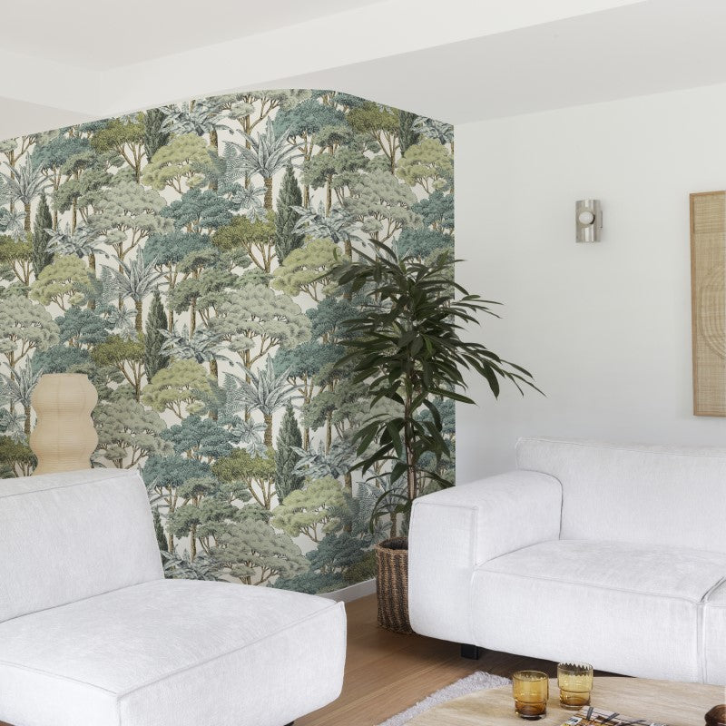 Karuna Sketched Forest Trees Wallpaper