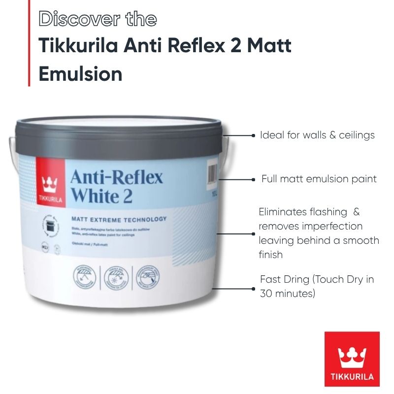 Tikkurila Anti Reflex 2 Matt - Tinted Colours (Light Colours Only)