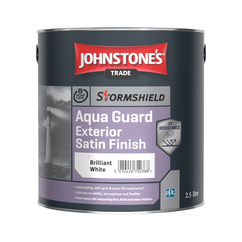 Johnstone's Stormshield Aqua Guard Exterior Satin - Brilliant White
