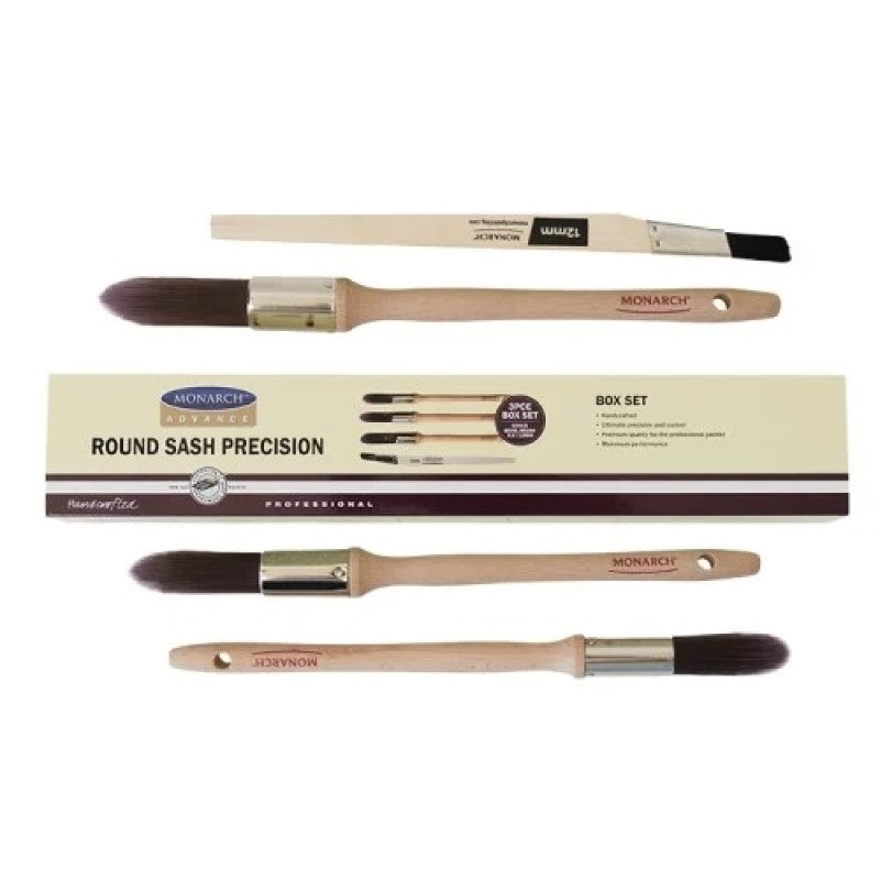 Monarch Advance Round Sash Box Set 3 Pack + Free Fitch Brush