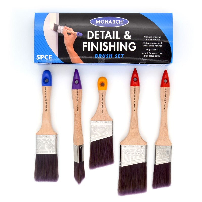 Monarch Detailing & Finishing Paint Brush Box Set (5 Pack)