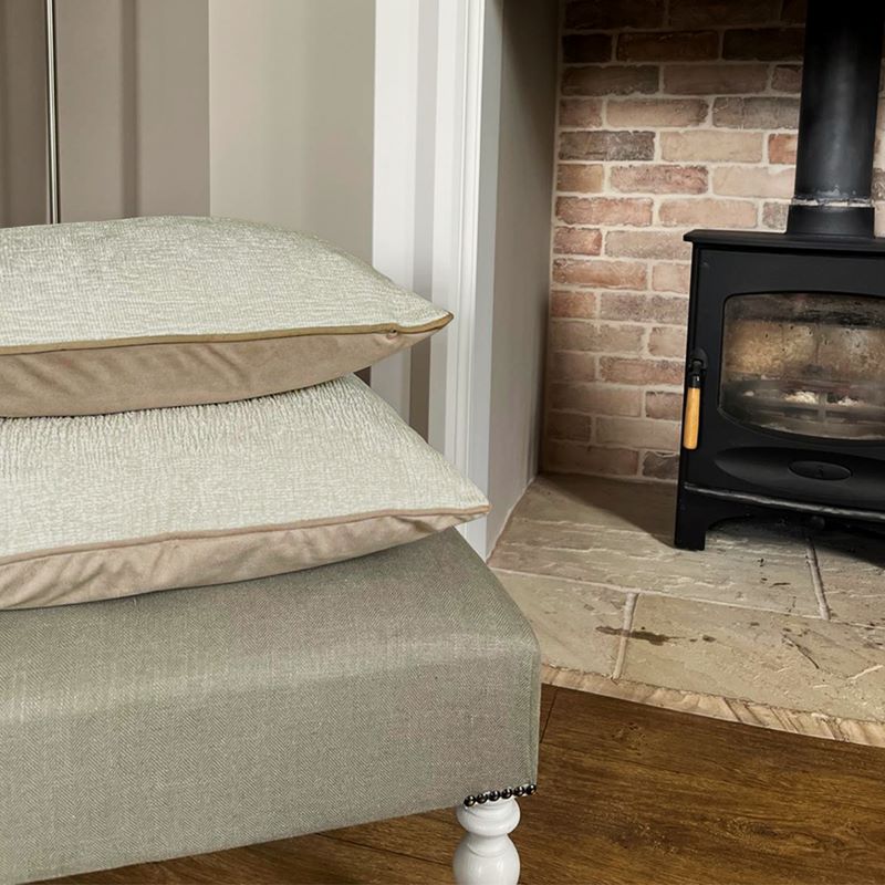 Belgravia Luxe Wave Chenille Cream Cushion 50x50cm