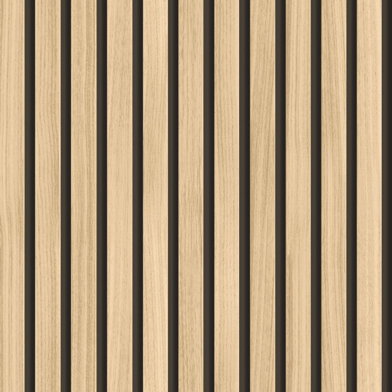 Hoopla Walls Wood Slat Wallpaper - Ash Sample