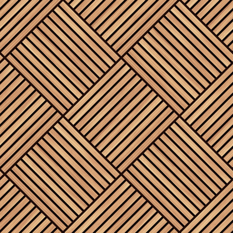 Hoopla Walls Diamond Slat Small Wallpaper - Oak Sample