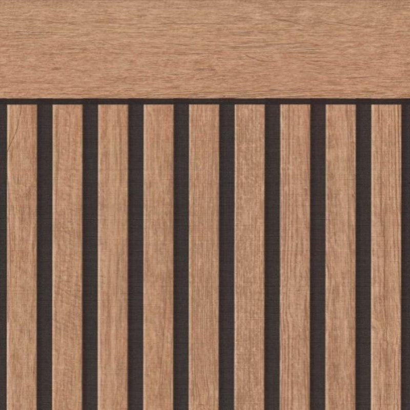 Scandi Wood Slat Wallpaper - Half Wall Panel - Oak Sample