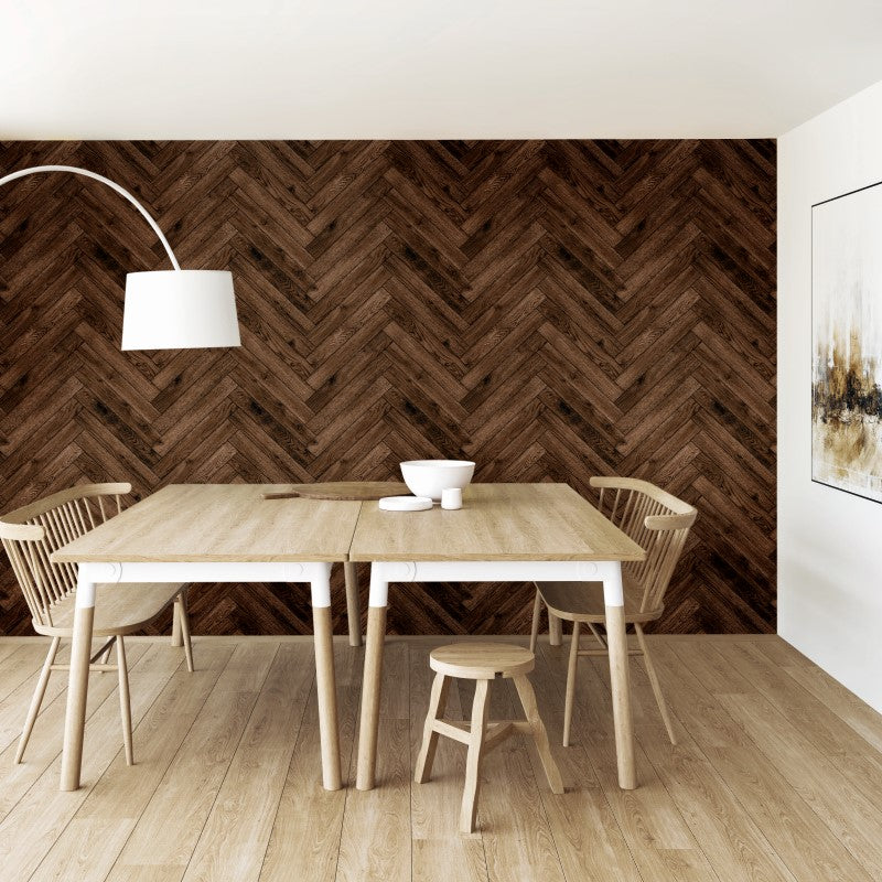 Hoopla Walls Parquet Wood Effect Wallpaper