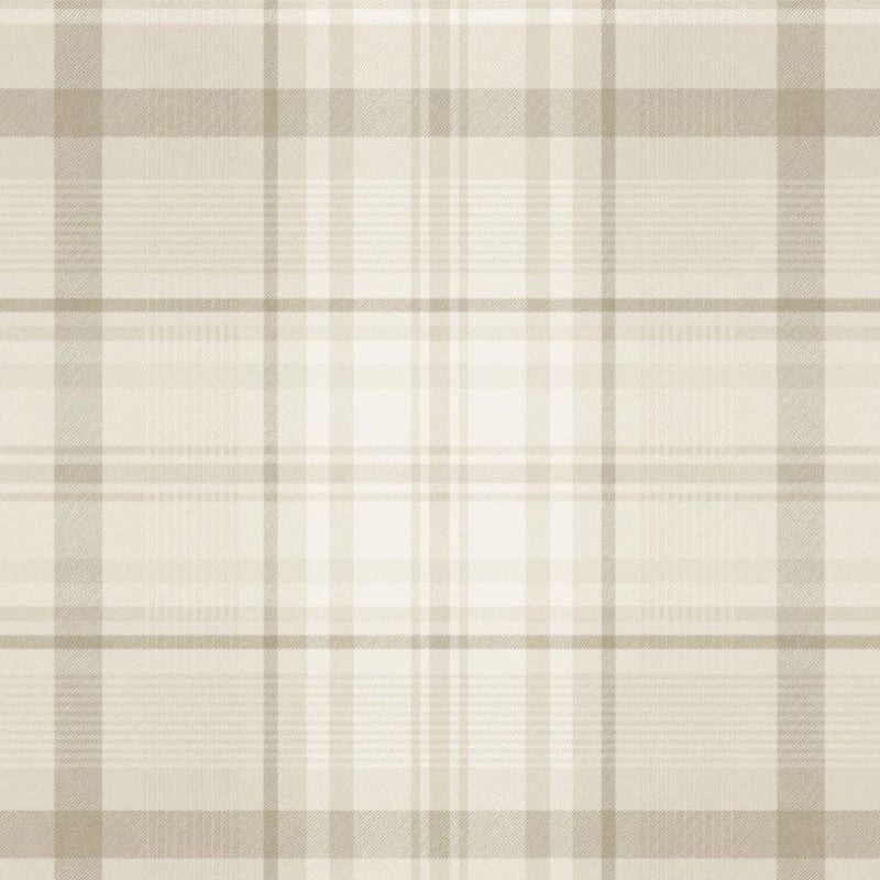 Kirkham Check Wallpaper - Neutral Sample