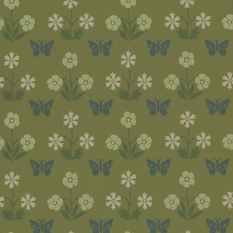 Little Greene Burges Butterfly Wallpaper