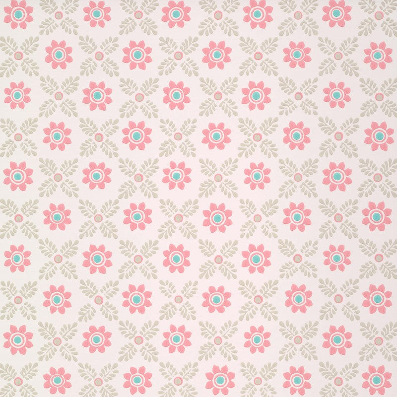 Little Greene Ditsy Block Wallpaper Sample - Carmine