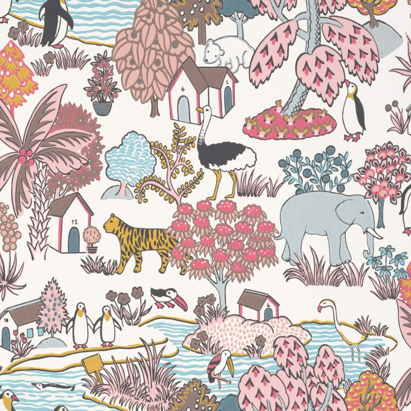 Little Greene Animal Kingdom Wallpaper Sample - Confetti