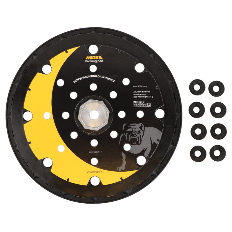 Mirka LEROS Backing Pad 225mm 25H Grip & 8 Screws