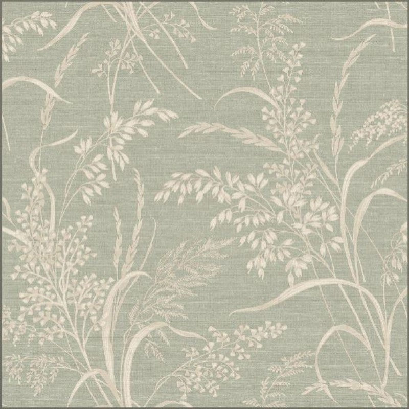 Prairie Botanical Wallpaper - Green Sample