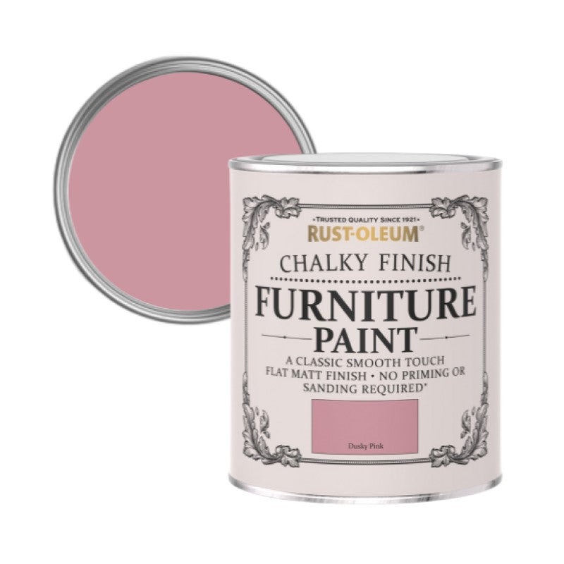 Rust Oleum Chalky Finish Furniture Paint - Dusky Pink - 750ml