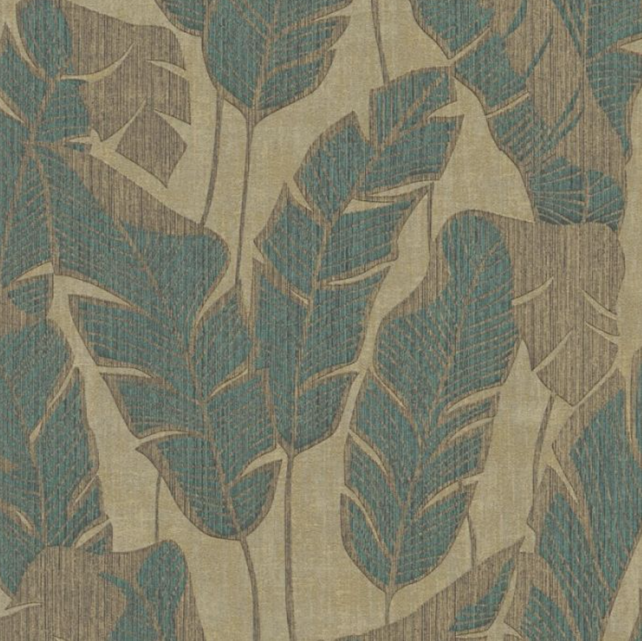 Miami Palm Leaf Wallpaper Teal Sample