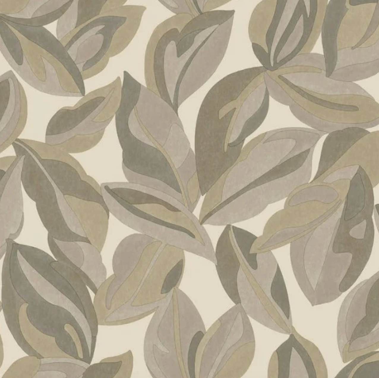 Nicolai Leaf Wallpaper - Beige Sample