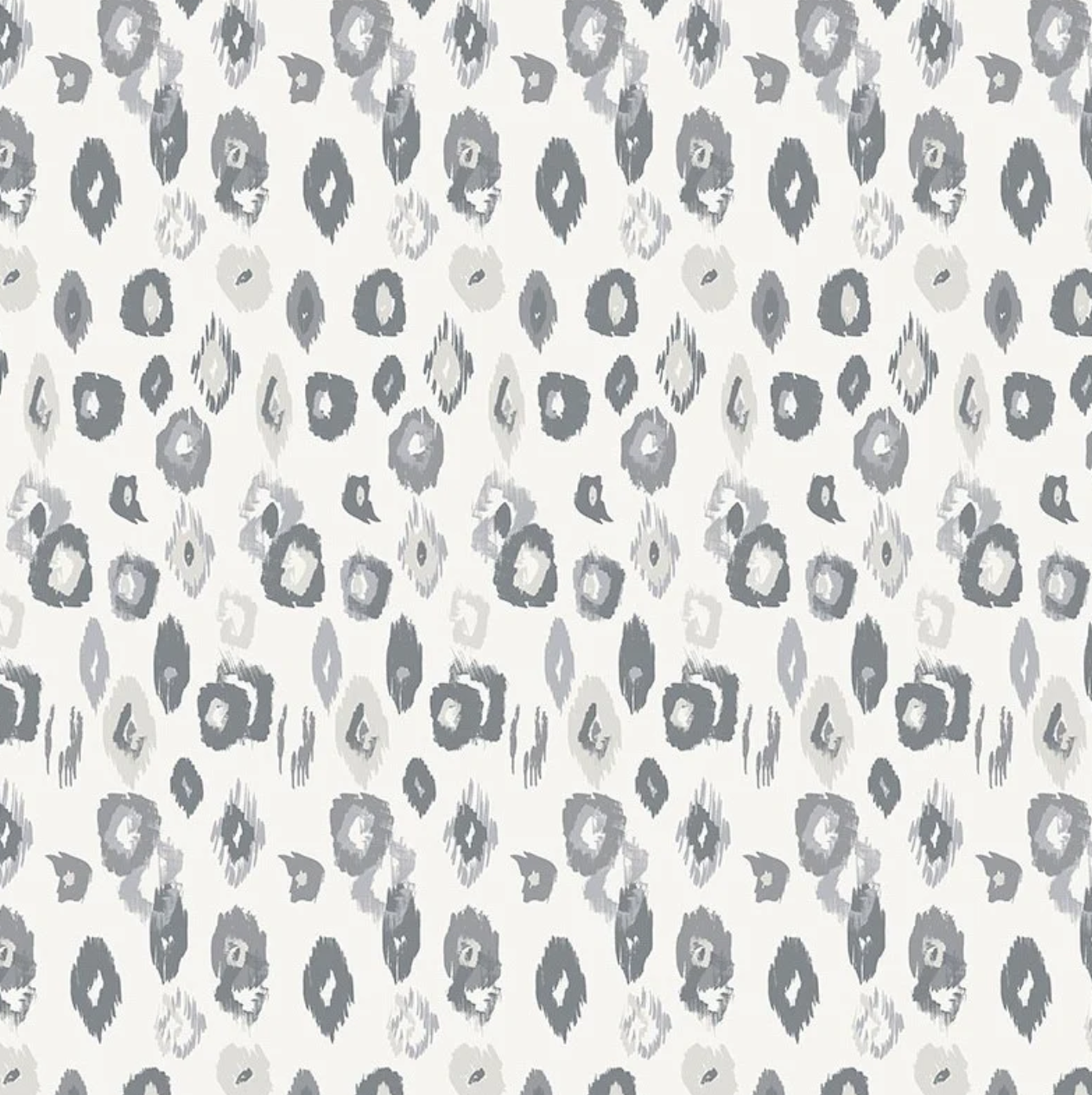 Ohpopsi Animal Ikat Wallpaper Wilderness White & Stone Sample